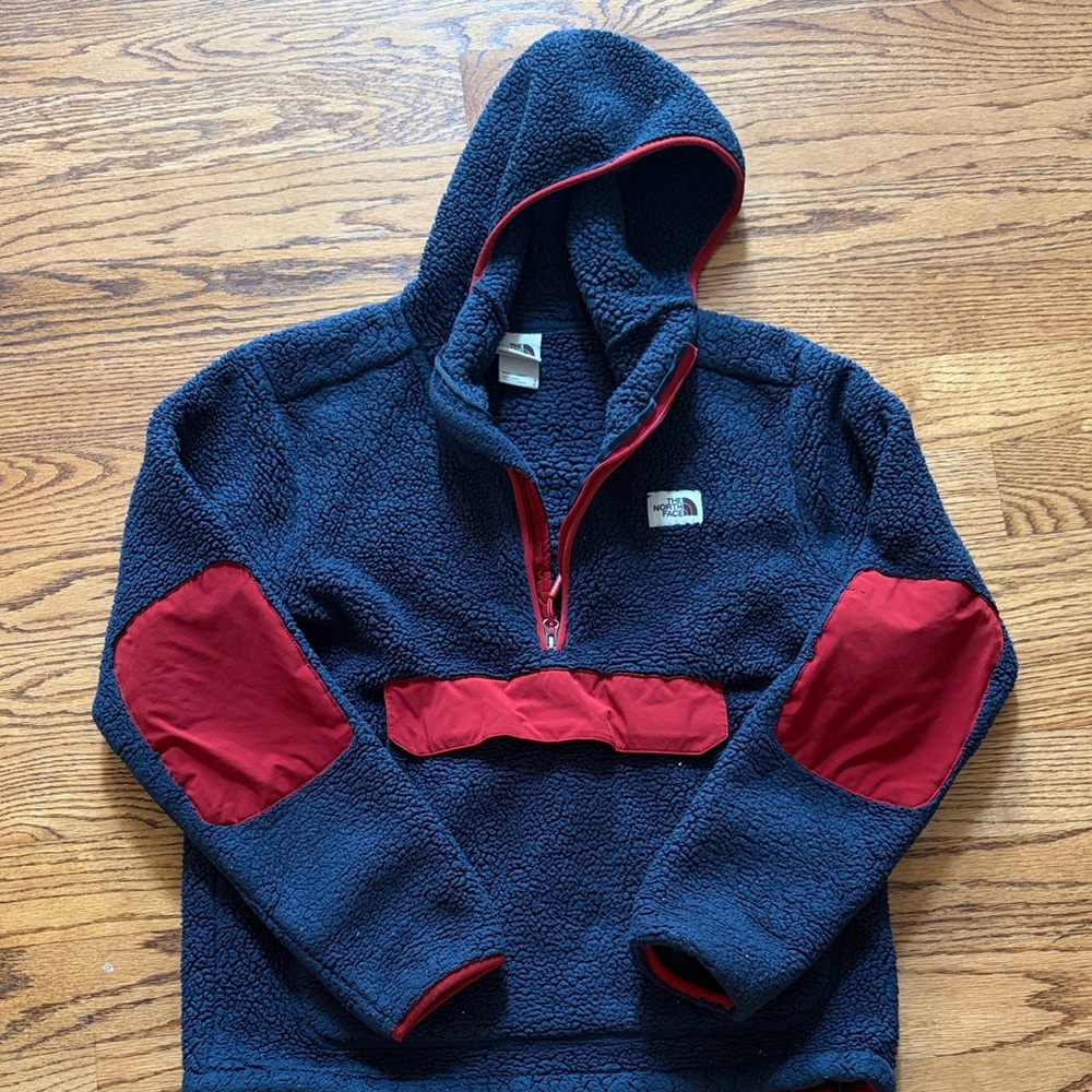 The North Face Men's Zip-Up Sweater in Navy and Red